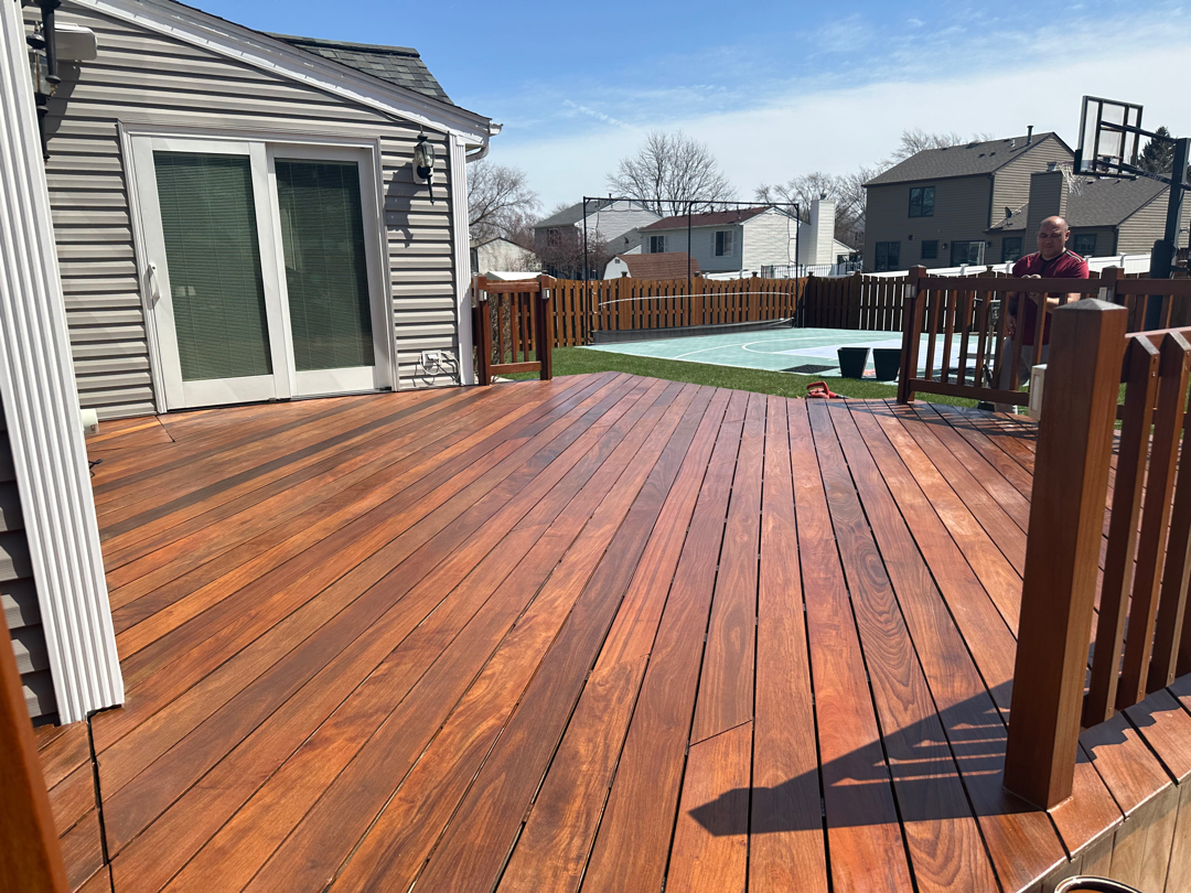 Professional ipe deck staining project