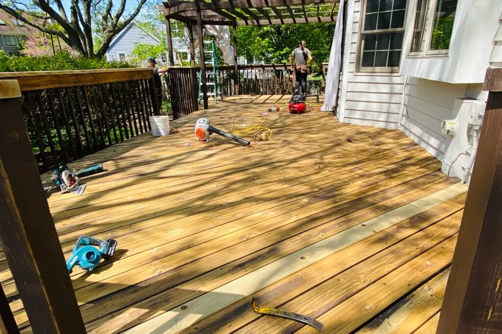 deck builders doing deck restoration
