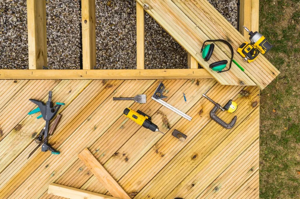 tools on a deck