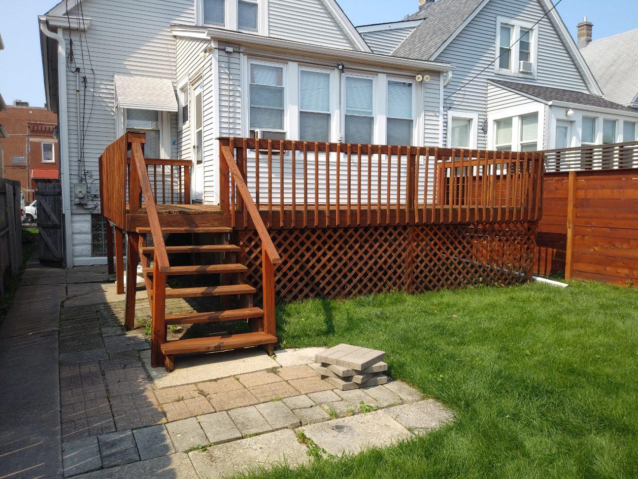Deck staining and sealing project in DuPage County