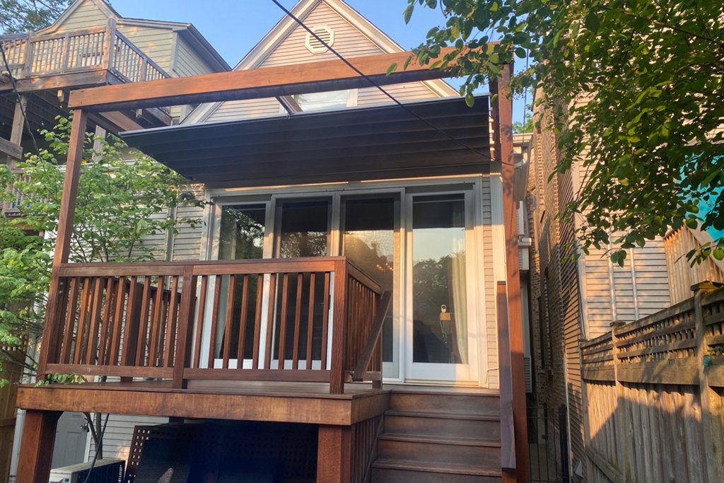 Restored Ipe hardwood deck in the Chicago suburbs