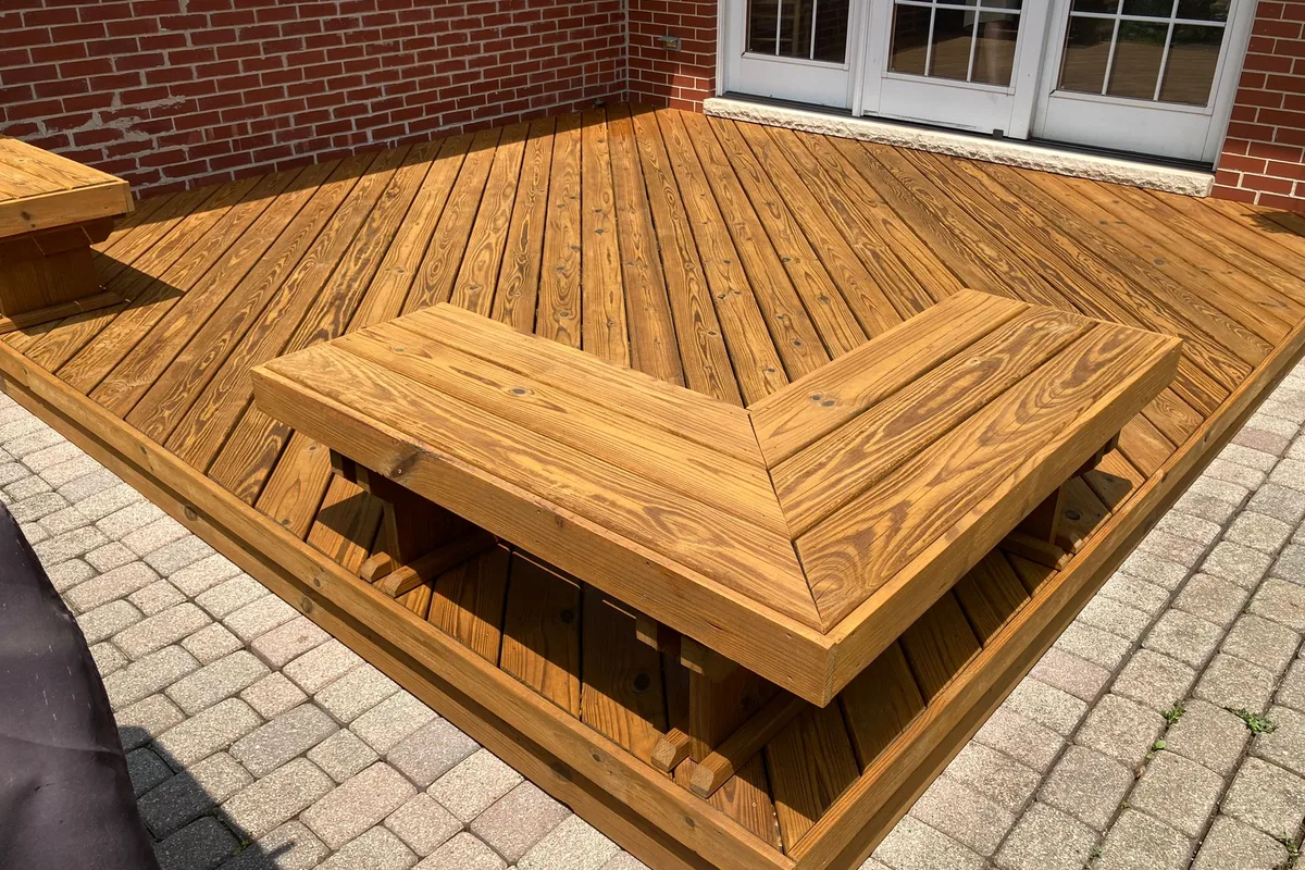 Deck Staining after — 1280 Townline Rd Ste G, Mundelein, IL 60060, United States IL 2-story house